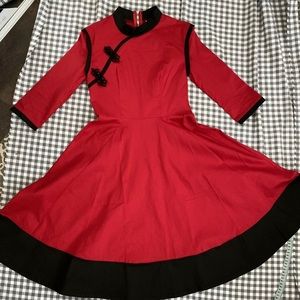 Red and black qipao Lolita dress